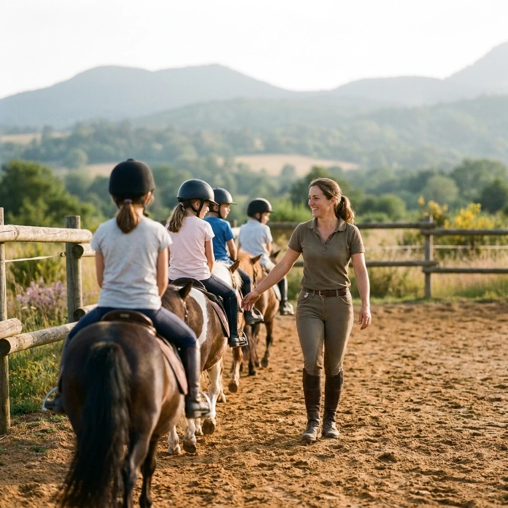 Cours de poney à Vitrac, Puy-de-Dôme